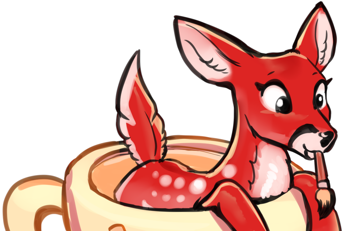 Amani the deer next to a Fly Amonita mushroom