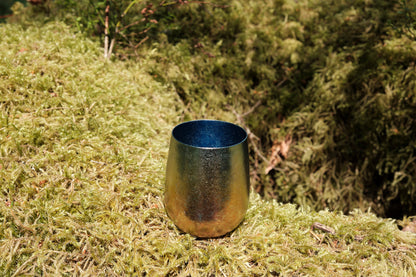 Small titanium double wall cup in the color sunset