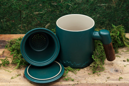 Fernleaf Forest Ceramic Teacup and infuser