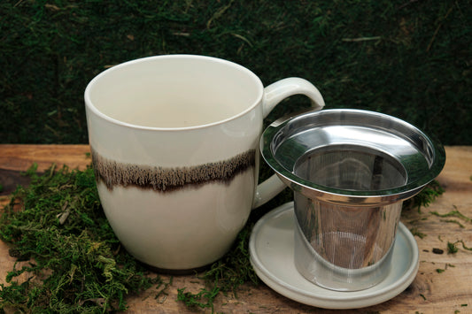 Hazelmoss Woods Ceramic Teacup and infuser