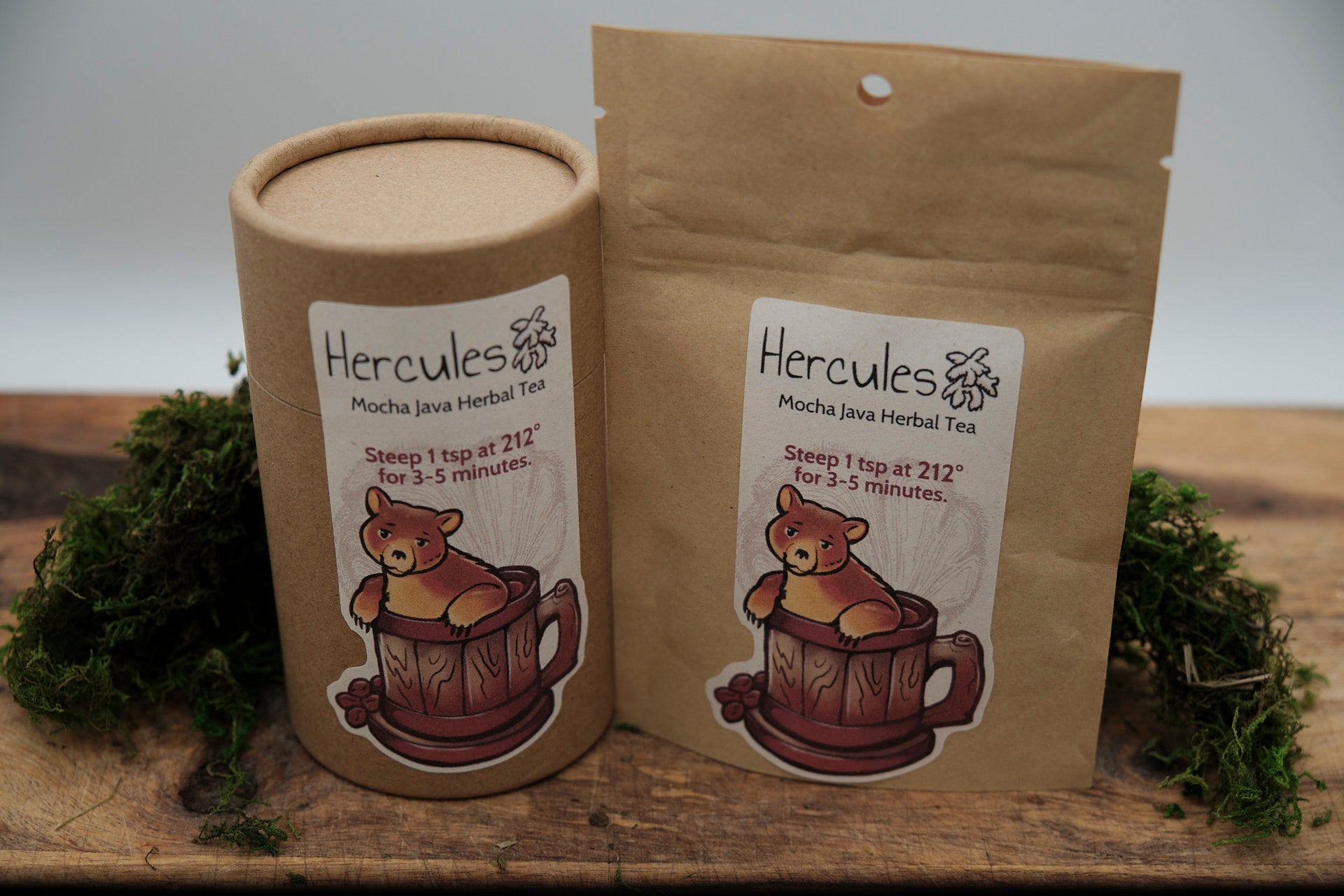 Hercules's Mocha Java Herbal Loose Leaf Tea packaging
