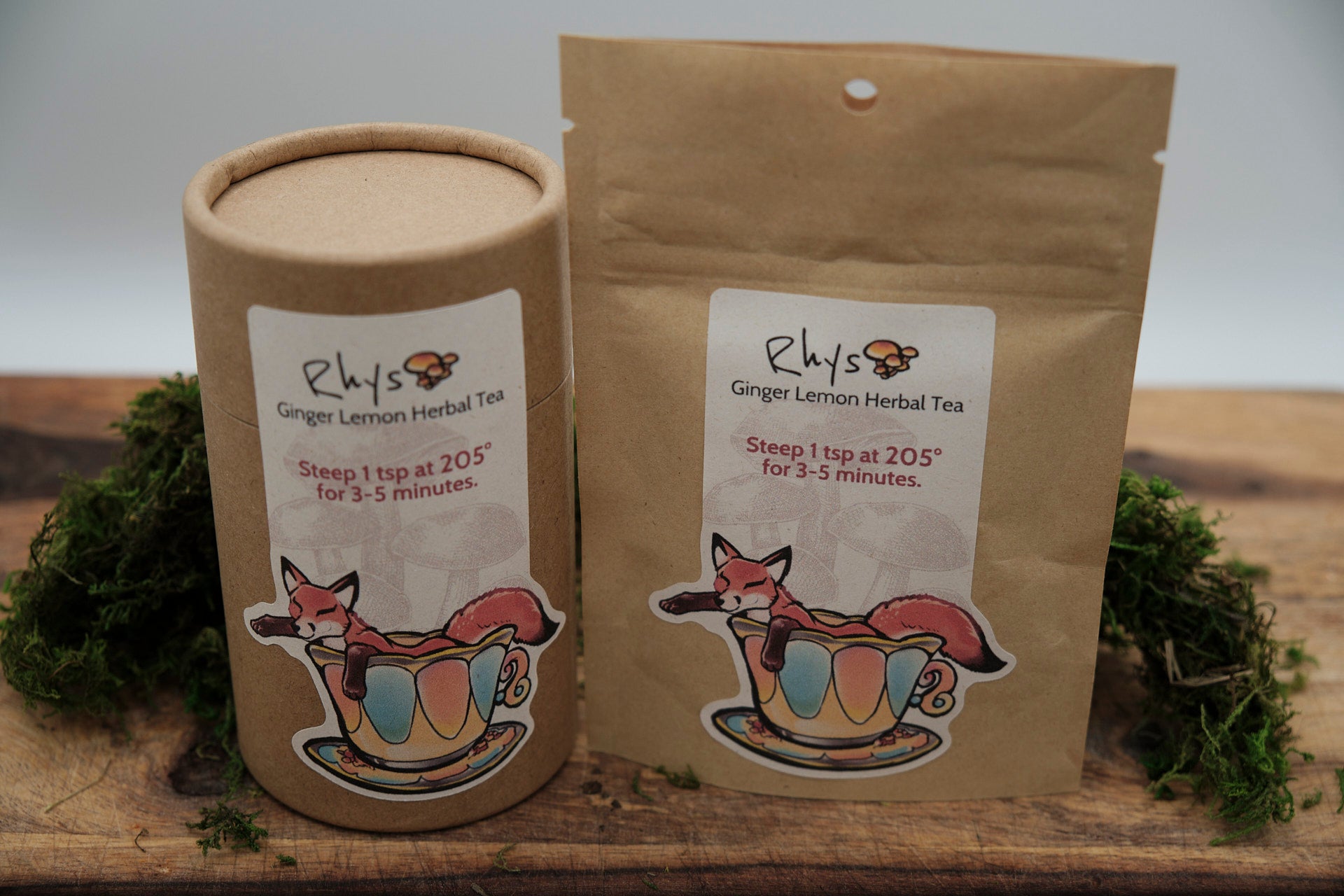 Té de hojas sueltas de hierbas con jengibre y limón de Rhys